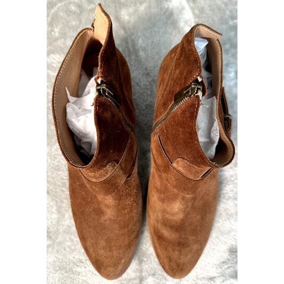 Sundance by Vera Gomma Viola Rust Suede Western Ankle Boots Womens 10 EU 41 - Picture 10 of 11